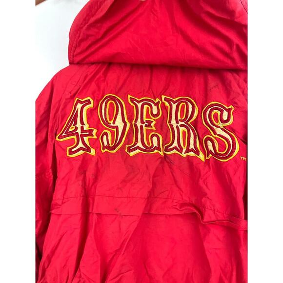 VTG NFL Embroidered Hooded Jacket Parka LARGE San Francisco 49ers Rare Superbowl - Picture 14 of 16